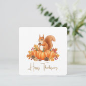 Cute squirrel thanksgiving card  カード (スタンド正面)