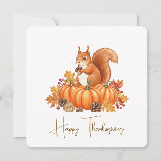 Cute squirrel thanksgiving card  カード (正面)