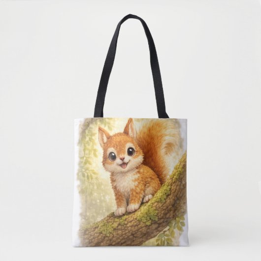 Cute Squirrel Tote Bag Kawaii Animal トートバッグ (正面)
