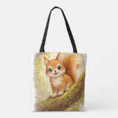 Cute Squirrel Tote Bag Kawaii Animal トートバッグ (裏面)