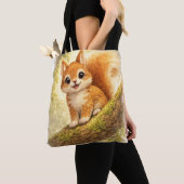 Cute Squirrel Tote Bag Kawaii Animal トートバッグ (クローズアップ)