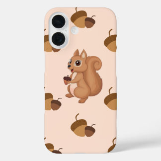 Cute Squirrel with Acorn iPhone case iPhone 16ケース