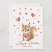 Cute Squirrel with Heart Valentine's Day シーズンカード (正面)