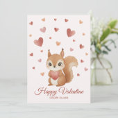 Cute Squirrel with Heart Valentine's Day シーズンカード (スタンド正面)