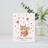 Cute Squirrel with Heart Valentine's Day シーズンポストカード (スタンド正面)