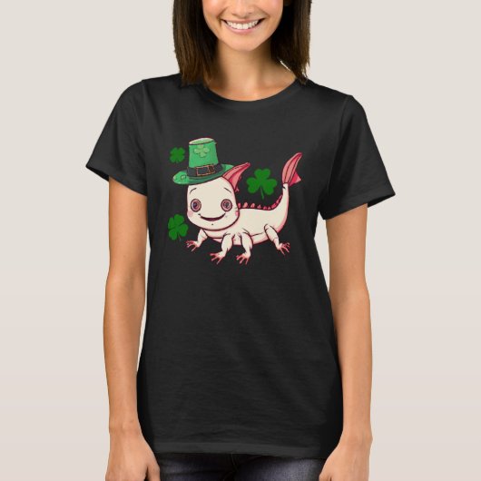 Cute St Patrick s Day baby Axolotl Lucky green c Tシャツ (正面)