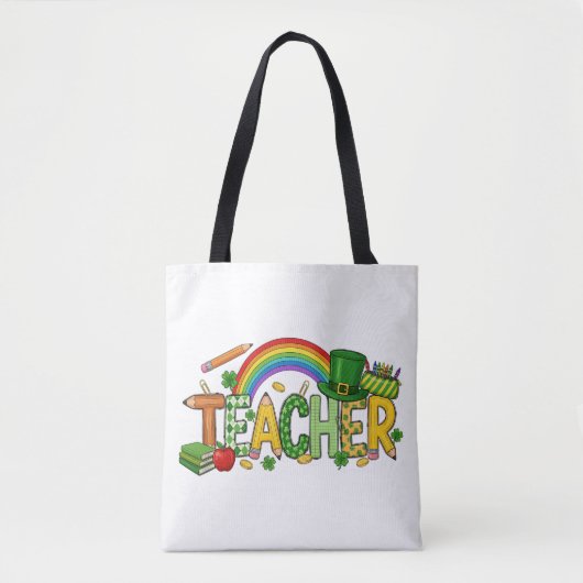 Cute St. Patrick’s Day Gift Lucky to Teach Teacher トートバッグ (正面)