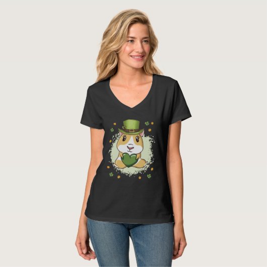 Cute St Patrick s Day Guinea Pig Tシャツ (正面フル)
