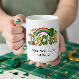 Cute St. Patrick’s Day Lucky to Teach Teacher Gift コーヒーマグカップ
