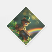 Cute St. Patrick’s Day Teddy Bear スタンダードランチョンナプキン (角)