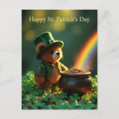 Cute St. Patrick’s Day Teddy Bear ポストカード (正面)