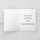 Cute St. Patrick's Day Black Cat Pot of Gold カード (内部)