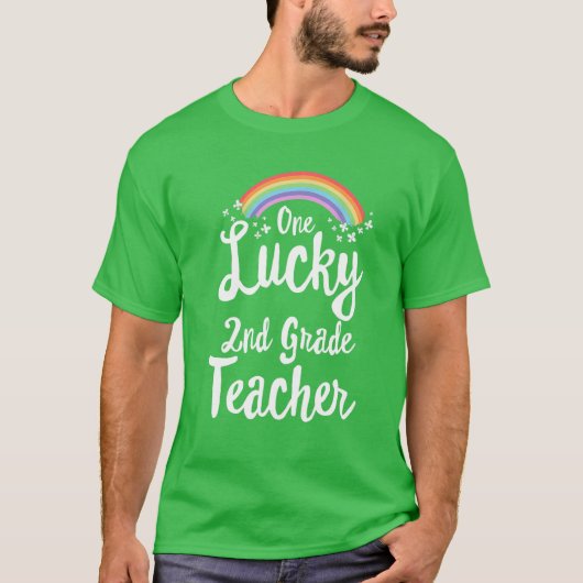 Cute St Patricks Day For One Lucky 2Nd Grade Teach Tシャツ (正面)