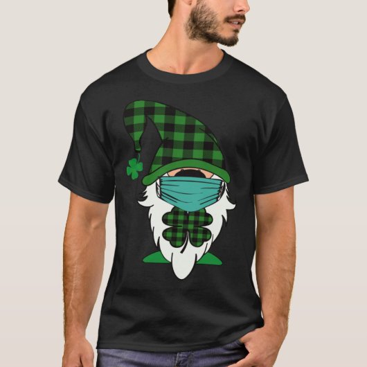Cute St Patricks Day  Gnome Face Mask Quarantine Tシャツ (正面)