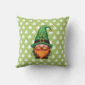 Cute St. Patrick's Day Lucky Leprechaun Gnome クッション (裏面)
