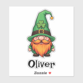 Cute St. Patrick's Day Lucky Leprechaun Gnome  シール