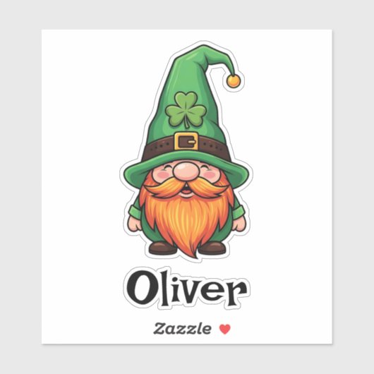Cute St. Patrick's Day Lucky Leprechaun Gnome シール (シート)