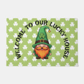 Cute St. Patrick's Day Lucky Leprechaun Gnome  ドアマット (正面)