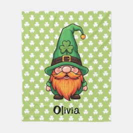 Cute St. Patrick's Day Lucky Leprechaun Gnome  フリースブランケット