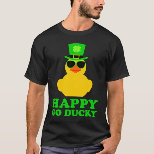 Cute St Patrick's Day Rubber Duck Sunglasses Hat F Tシャツ (正面)
