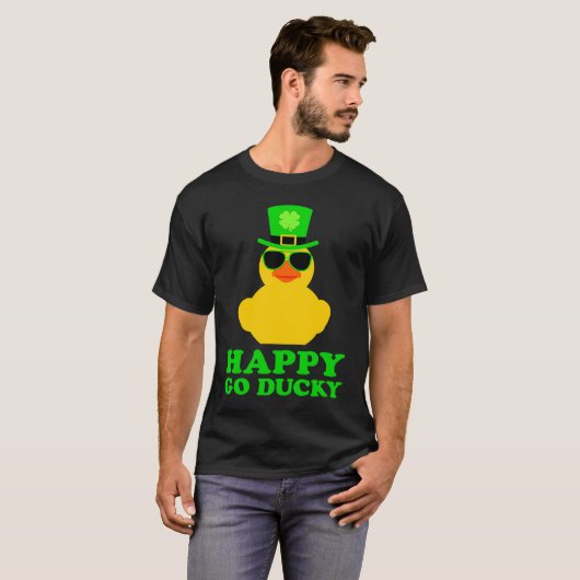 Cute St Patrick's Day Rubber Duck Sunglasses Hat F Tシャツ (正面フル)