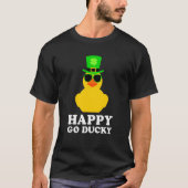 Cute St Patrick's Day Rubber Duck Sunglasses Hat P Tシャツ (正面)