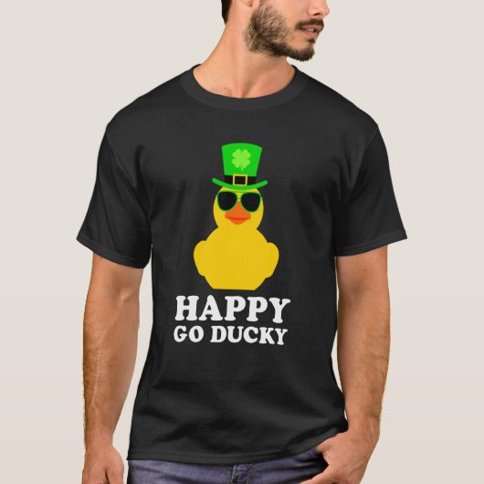 Cute St Patrick's Day Rubber Duck Sunglasses Hat P Tシャツ (正面)