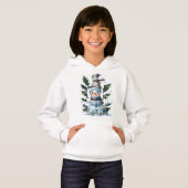 Cute Stacked Snowmen Kids Hoodie Design — Holiday  (正面フル)