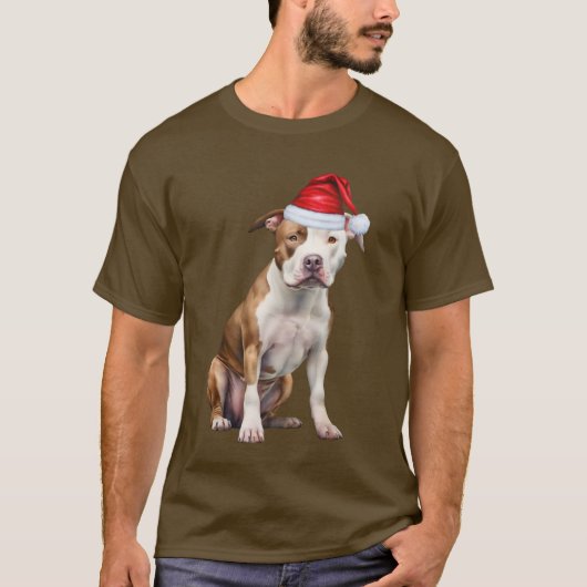 Cute Staffordshire Dog Lover Funny Christmas Tシャツ (正面)