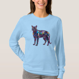 Cute Stained Glass Cat Woman's T-Shirt Tシャツ