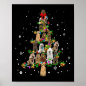 Cute Standard Poodle Dog Christmas Tree Gift Decor ポスター (正面)