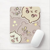 Cute Starry Bunny Pattern Gaming Mousepad  マウスパッド (マウス)