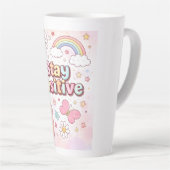 Cute Stay Positive Latte Mug |  カフェラテマグ (右アングル)