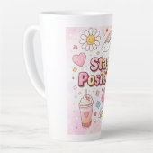 Cute Stay Positive Latte Mug |  カフェラテマグ (左アングル)