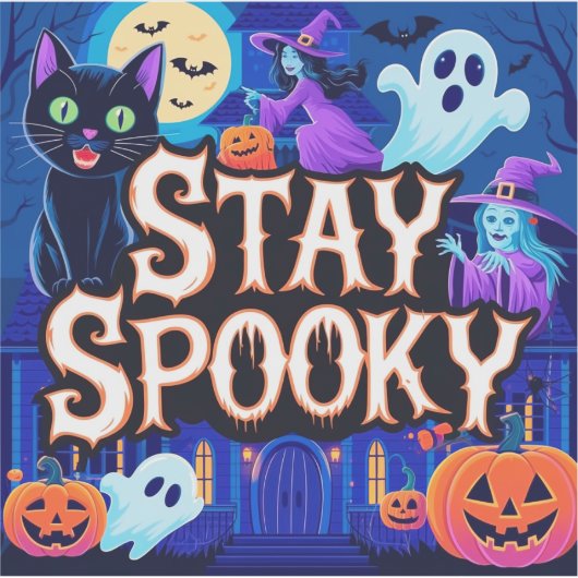 Cute stay spooky halloween シール (正面)