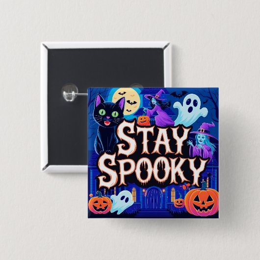 Cute stay spooky halloween 缶バッジ (正面&裏面)