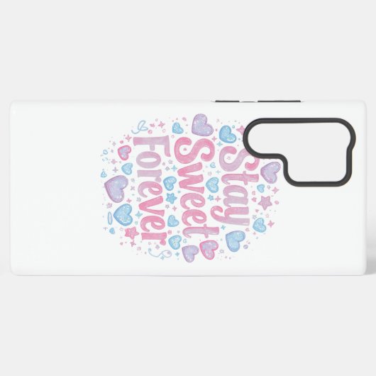 Cute "Stay Sweet Forever" Typography Samsung Galaxyケース (裏面横)