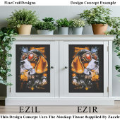 Cute Steampunk Beagle Dog Aviator EZ1L Decoupage 薄葉紙