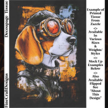 Cute Steampunk Beagle Dog Aviator EZ1R Decoupage