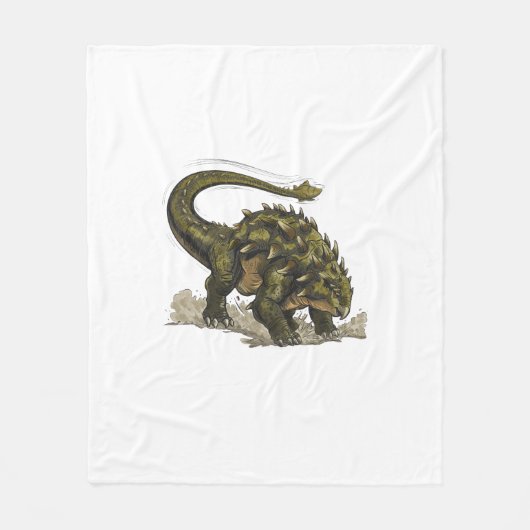 Cute Stegosaurus フリースブランケット (正面)