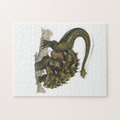 Cute Stegosaurus Dinosaur Avocado Green Kids Puzzl ジグソーパズル (横)