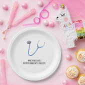 Cute Stethoscope Doctor Nurse Retirement ペーパープレート (パーティー)