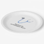 Cute Stethoscope Doctor Nurse Retirement ペーパープレート (アングル)