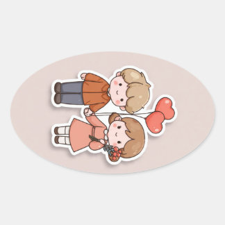 Cute sticker  楕円形シール