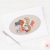 Cute sticker  楕円形シール (封筒)