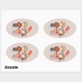 Cute sticker  楕円形シール (シート)