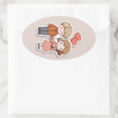 Cute sticker  楕円形シール (バッグ)