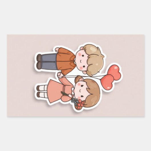 Cute sticker  長方形シール (正面)