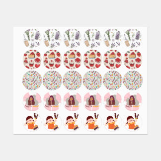 Cute stickers girls  ラベル