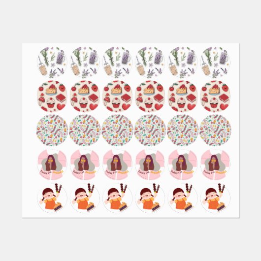Cute stickers girls  ラベル (シート)